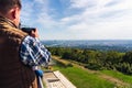 Vienna Aerial View in Summer end / beginning of Autumn/Fall. Tourists visible on the left hand side