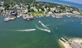 an aerial photo of the town of rockport, maine Royalty Free Stock Photo