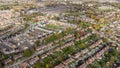 Aerial photo of the the town of Woodthorpe, it\'s a suburb in the south west of the city of York, North Yorkshire, Royalty Free Stock Photo