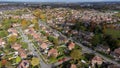 Aerial photo of the the town of Woodthorpe, it\'s a suburb in the south west of the city of York, North Yorkshire, Royalty Free Stock Photo