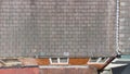 Aerial photo of a typical British terrace house showing tiles on the roof and dirty gutters that need to be cleaning Royalty Free Stock Photo