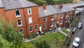 Aerial photo of a typical housing estate in Birkby close to the town centre in Huddersfield, in the Kirklees borough of West Royalty Free Stock Photo