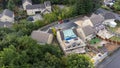 Aerial photo of a typical housing estate in Birkby close to the town centre in Huddersfield, in the Kirklees borough of West Royalty Free Stock Photo