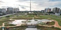 an aerial photo of a very nice city park with fountains: Burle Marx Garden