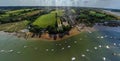 An aerial photo of the village of Waldringfield and the River Deben in Suffolk Royalty Free Stock Photo