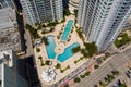 Aerial photo Vizcayne Miami swimming pool residential condominium
