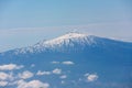 Aerial photo of volcanic peak of Etna Volcano from Sicily, Italy