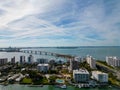 Aerial photo waterfront condominiums Sarasota FL Royalty Free Stock Photo