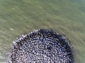 Aerial photo - wave breaker located at kota bharu,kelantan,malaysia