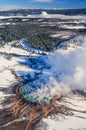 Aerial photo of Yellowstone Park Grand Prismatic Royalty Free Stock Photo