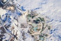 Aerial photo of Yellowstone Park Mammoth Royalty Free Stock Photo