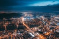 Aerial photo of zhuhai pearl river port at night