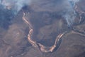 Aerial photograph of the bushfires in Australia Royalty Free Stock Photo