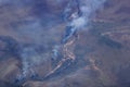 Aerial photograph of the bushfires in the Outback, Australia Royalty Free Stock Photo