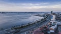 Aerial photograph of the marginal of Luanda, Angola. Africa.Difference between new and old buildings.