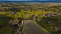 Aerial photograph of the Mexican countryside with a small lake, in the municipality of Almoloya de Juarez, 3