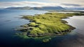 Aerial View Of Stunning Island Landscape: Norwegian Nature And Scottish Landscapes