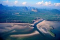 Aerial photograph At sea Phang Nga Bay.