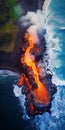 Aerial View Of Lava Flow: Fantastical Surrealism In Volcano Photography