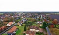 Aerial view of a suburb in Germany with houses and gardens Royalty Free Stock Photo