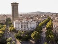 The aerial photograph. View of the main pedestrian street Spain, Barcelona-September 16, 2011