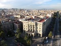 The aerial photograph. View of the main pedestrian street Spain, Barcelona-September 16, 2011