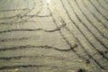 Aerial view of the signs of drought in the fields of Tuscany Italy