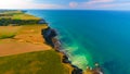 Aerial photography of the albaster coast in Yport, Normandy