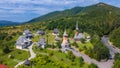 Aerial photography of Barsana monastery located in Maramures County, Romania Royalty Free Stock Photo