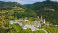 Aerial photography of Barsana monastery located in Maramures County, Romania Royalty Free Stock Photo
