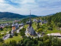 Aerial photography of Barsana monastery located in Maramures County, Romania Royalty Free Stock Photo