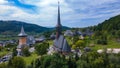 Aerial photography of Barsana monastery located in Maramures County, Romania Royalty Free Stock Photo