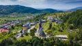 Aerial photography of Barsana monastery located in Maramures County, Romania Royalty Free Stock Photo