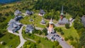 Aerial photography of Barsana monastery located in Maramures County, Romania Royalty Free Stock Photo