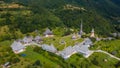 Aerial photography of Barsana monastery located in Maramures County, Romania Royalty Free Stock Photo