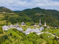 Aerial photography of Barsana monastery located in Maramures County, Romania Royalty Free Stock Photo