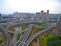 Aerial photography bird-eye view of City viaduct bridge road lan Royalty Free Stock Photo