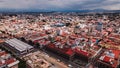 Aerial photography of the center of Toluca, Mexico, you can see several emblematic places such as the Cosmo Vitral Royalty Free Stock Photo