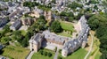 Aerial photography of Chateaubriant castle in Loire Atlantique