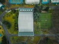 Aerial photography city park in San Donato Milanese. Centro Sportivo Enrico Mattei. Italy, Milan January 18, 2024