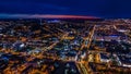 aerial photography of the city of Penza at night