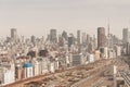 Aerial photography , Cityscape overlooking Tokyo, Japan Royalty Free Stock Photo