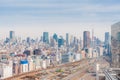 Aerial photography , Cityscape overlooking Tokyo, Japan Royalty Free Stock Photo