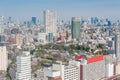 Aerial photography , Cityscape overlooking Tokyo, Japan Royalty Free Stock Photo