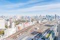 Aerial photography , Cityscape overlooking Tokyo, Japan Royalty Free Stock Photo