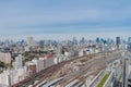 Aerial photography , Cityscape overlooking Tokyo, Japan Royalty Free Stock Photo