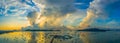 aerial photography cloudy above Chalong pier