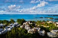 Aerial photography of a coral reef and a hotel complex with beaches in Mauritius, the North-East coast of the island of Mauritius Royalty Free Stock Photo