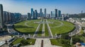 Aerial photography of Dalian Xinghai Square, the second largest square in Asia, taken in Dalian, Liaoning Province, China Royalty Free Stock Photo