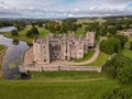 Aerial photography drone photo Raby castle in county Durham England UK